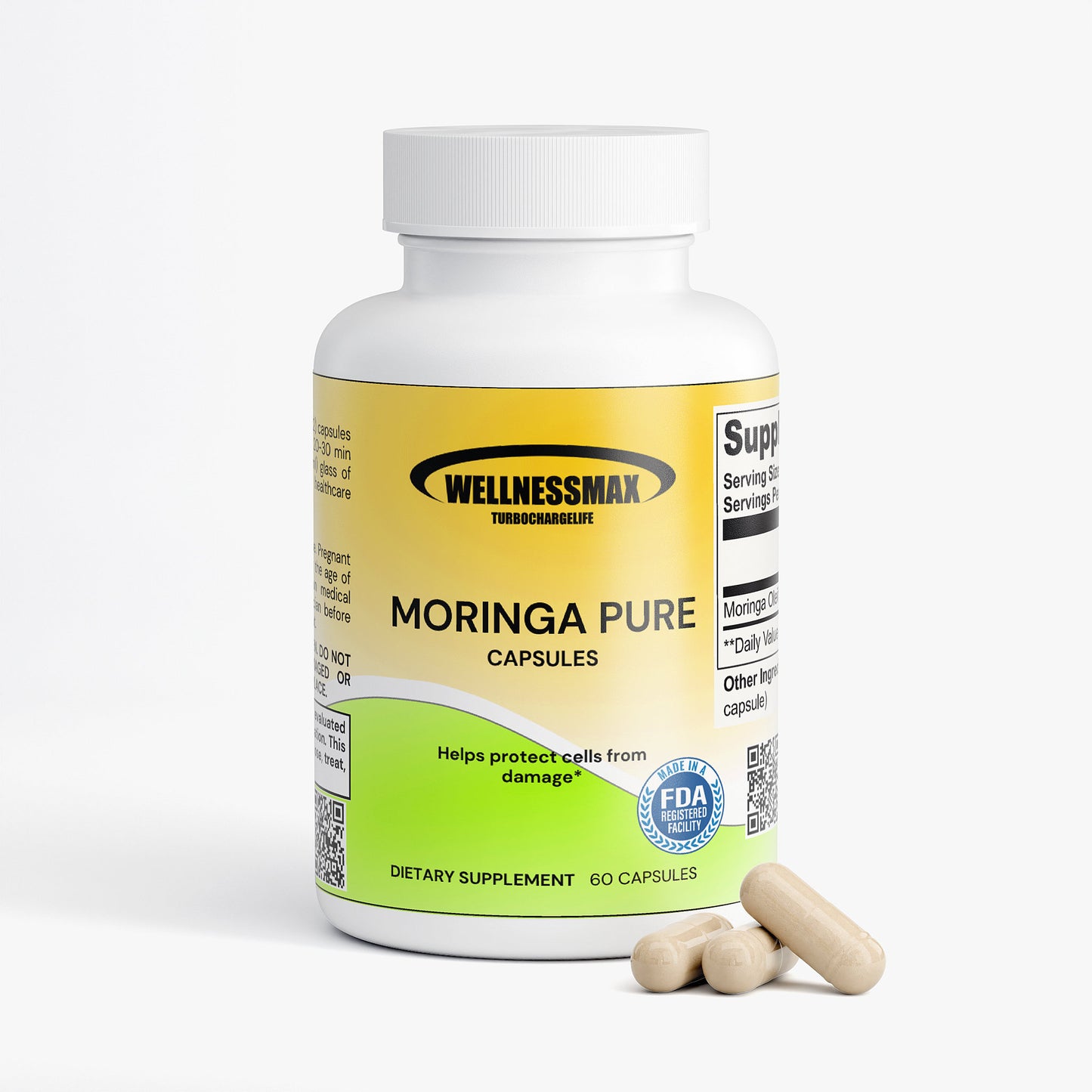 Cápsulas de Moringa - 800 mg por porción