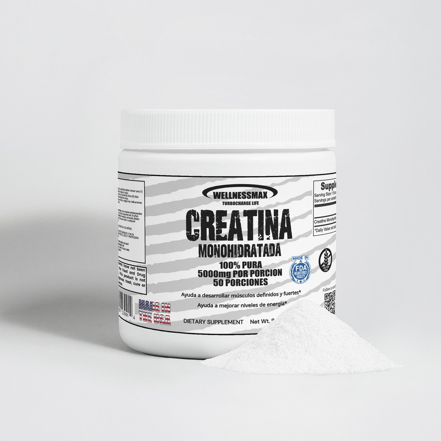 Creatina Monohidratada 100% Pura | Aumenta el tamaño muscular.