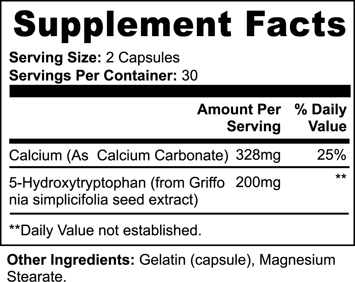 5-Hydroxytryptophan 5-HTP 200mg Plus Calcium