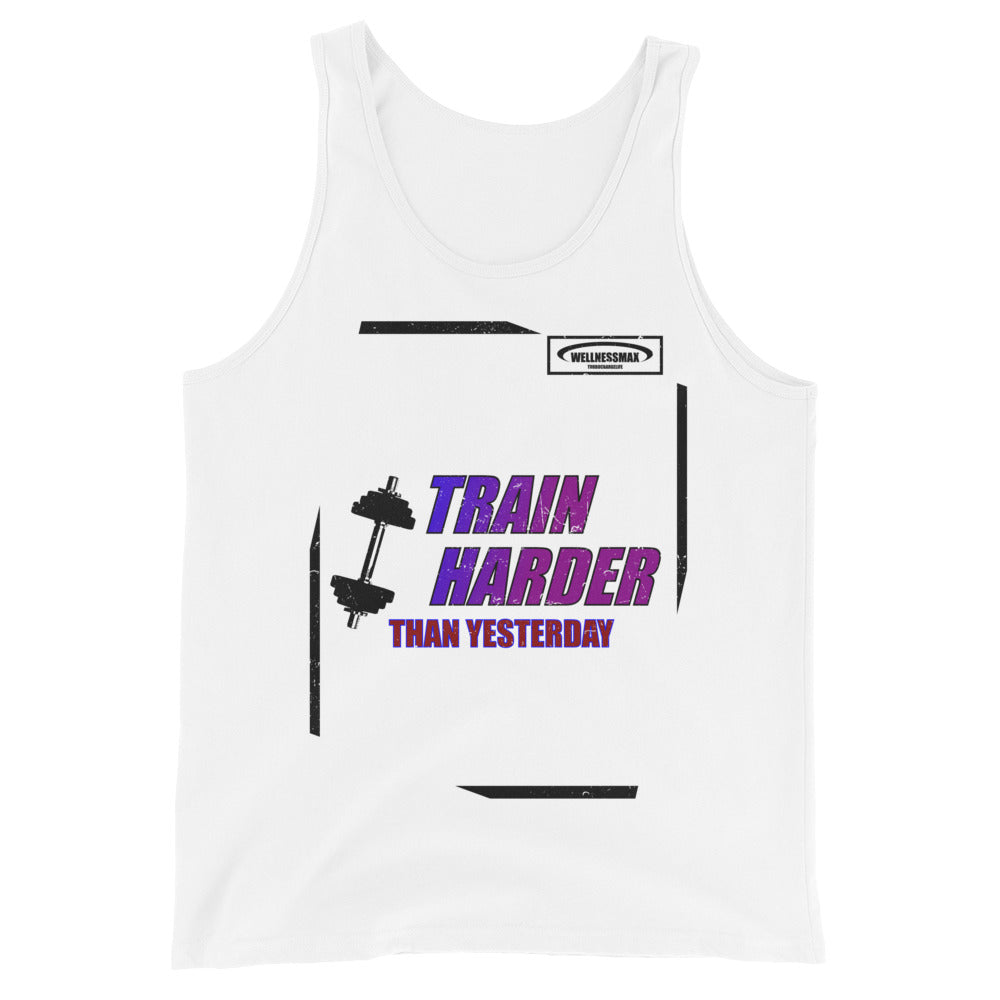 Train Harder Than Yesterday - Men's Tank Top Gym Shirt.
