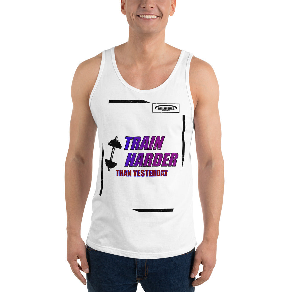 Train Harder Than Yesterday - Men's Tank Top Gym Shirt.