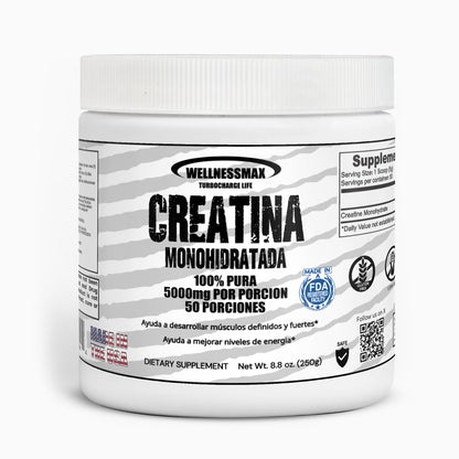 Creatina Monohidratada 100% Pura | Aumenta el tamaño muscular.